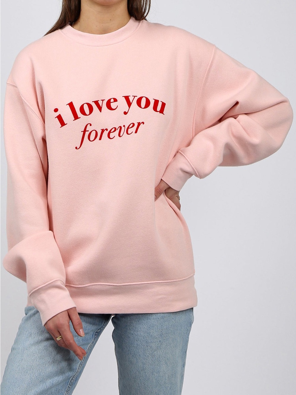 Brunette The Label “I Love You Forever” Crewneck Sweatshirt (NWOT) Cotton Candy